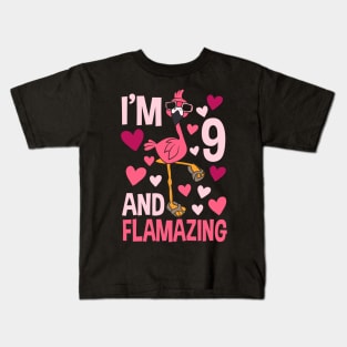 I'm 9 And Flamazing Flamingo Kids T-Shirt